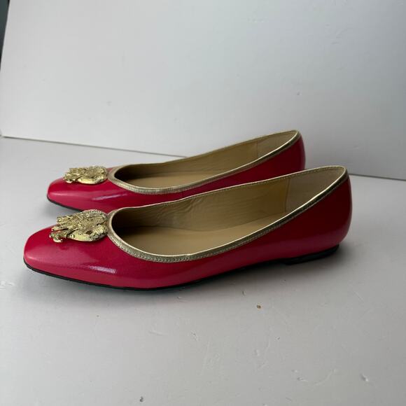 Lilly Pulitzer pinkish coral red ballet flats with elephant  size 9.5 - Picture 6 of 10